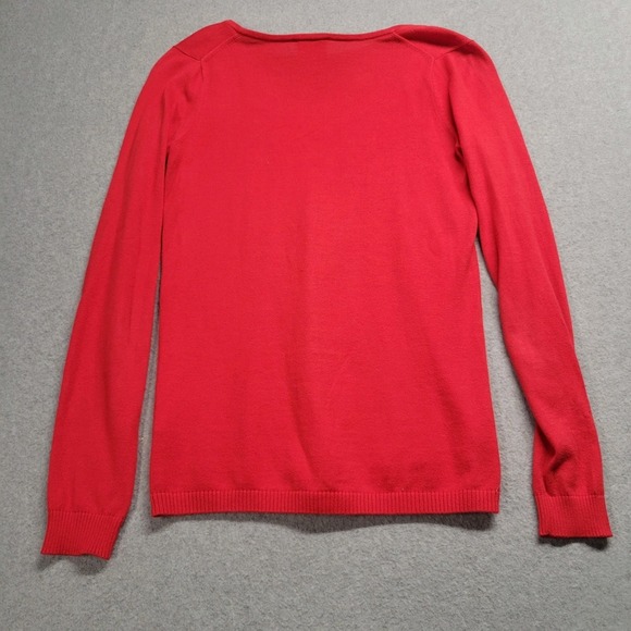 Lacoste Men's Cotton V-Neck Sweater Red Long Sleeve Size 36 Old Money Preppy - Picture 10 of 10